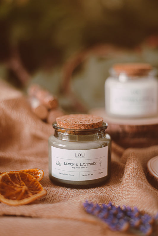 LEMON & LAVENDER Apothecary soy wax candle